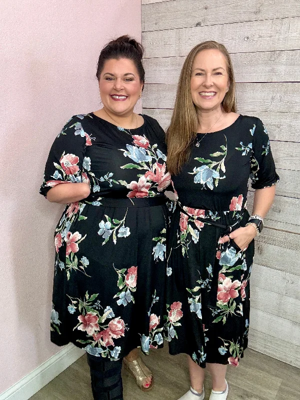 "Raising The Standard" Black Floral Dress