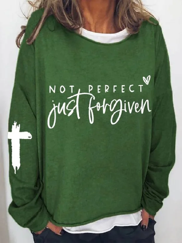 Women's Not Perfect Just Forgiven Casual Long-Sleeve T-Shirt OY35