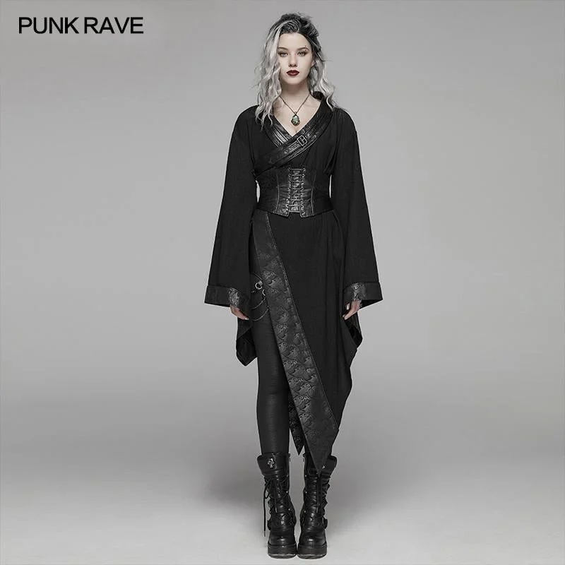 Dark Punk Long Sleeve Asymmetric Kimono