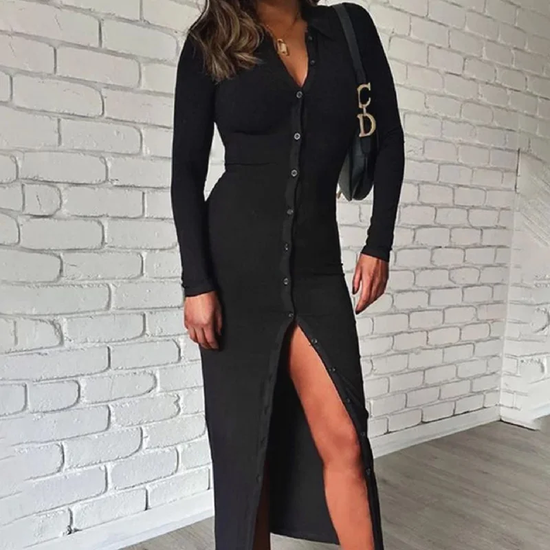 sexy fashion cardigan long sleeve shirt skirt womens long dress