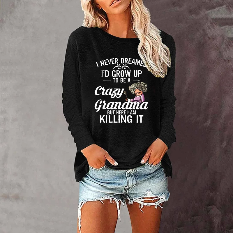 Letters Long Sleeve Casual Tunic T-Shirt AH648