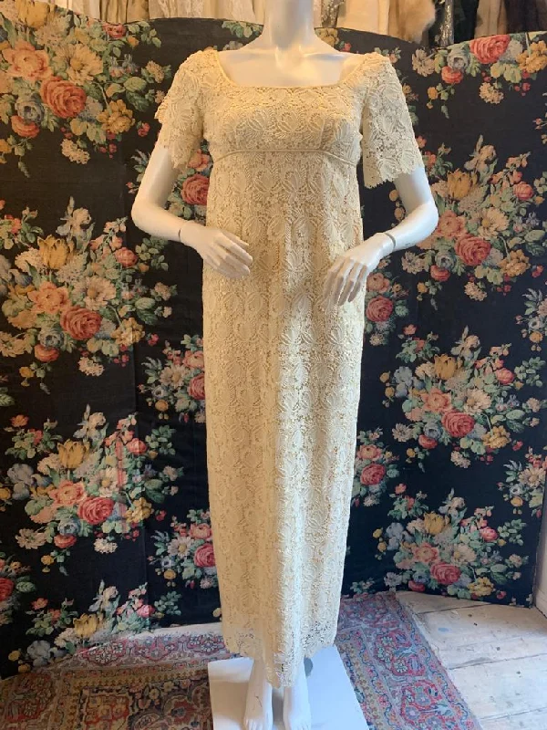 1960s Cream Lace Sheath Dress