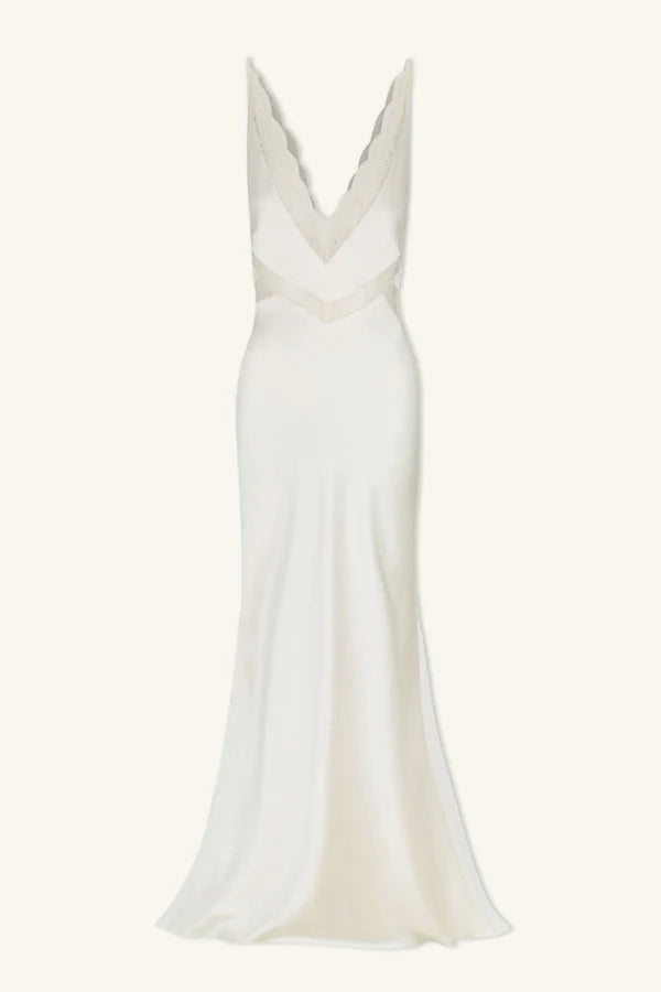 Cumulus Silk/Lace Dress - Ivory