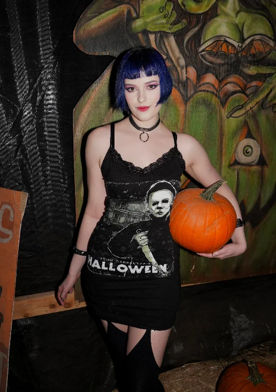 Halloween Michael Myers Lace Strap Dress