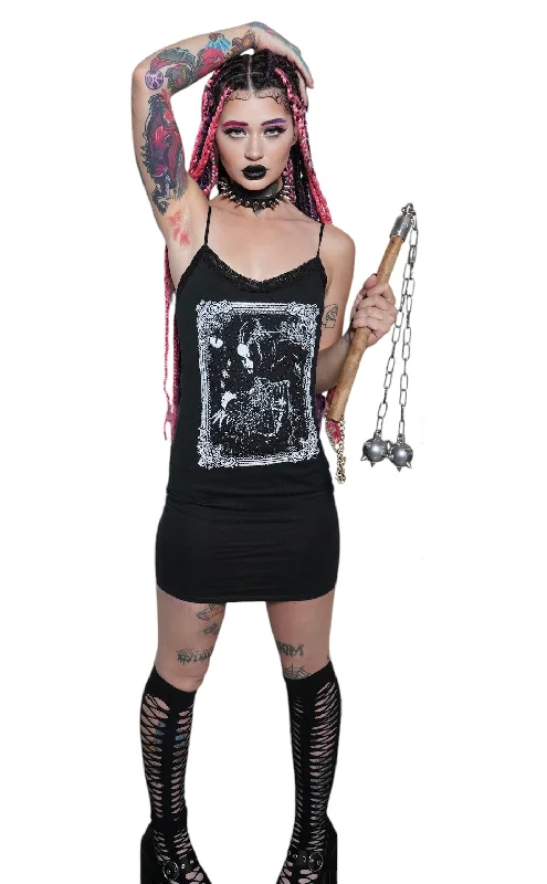 Norwegian Metalhead Lace Strap Dress