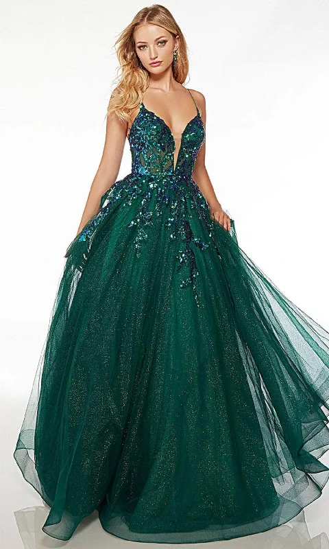 Alyce Paris 61575 - Plunging Neck Sequin Ballgown