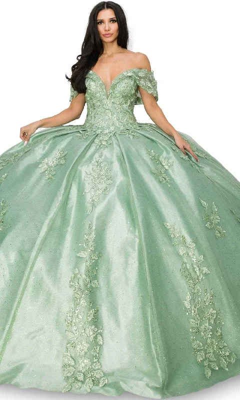 Cinderella Couture 8045J - Off Shoulder Sequin Lace Ballgown