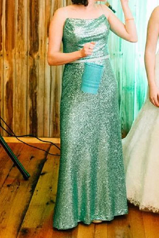 Other Mint sequin Christina Wu bridesmaid dress (style #