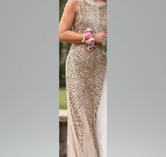 Aidan Mattox Sequined Godet Gown