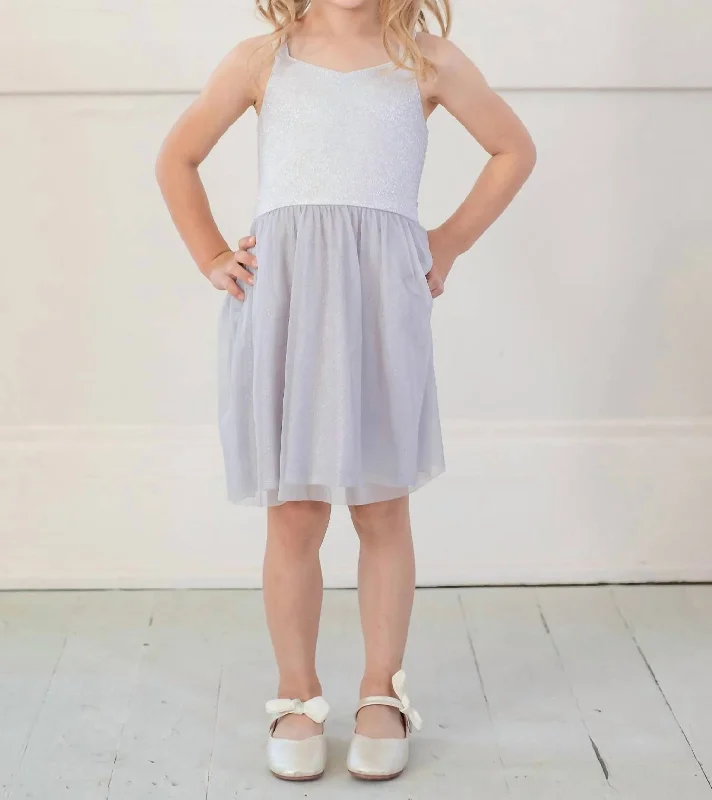 Pixie Dust Tulle Dress In Soft Grey