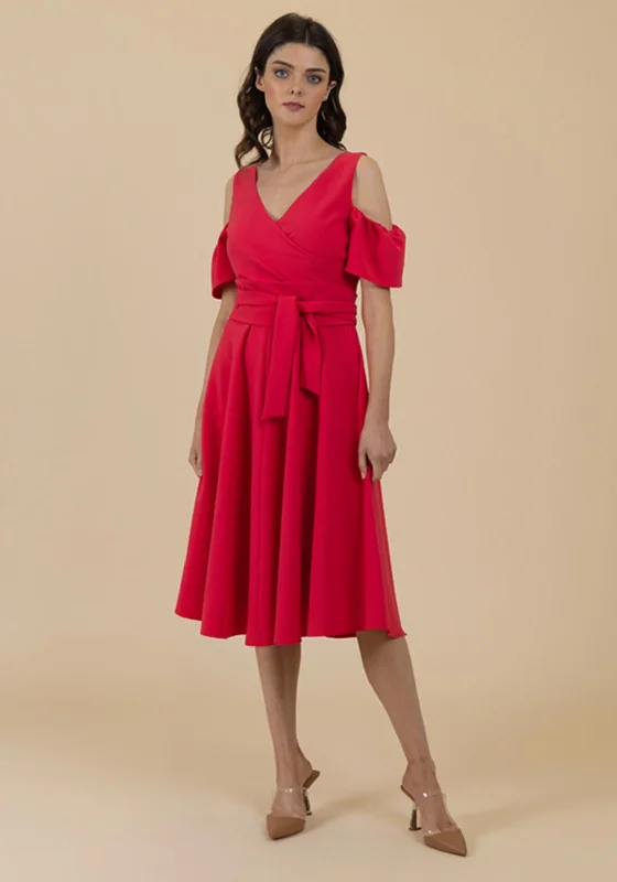 Fee G Off the Shoulder Midi Dress, Watermelon