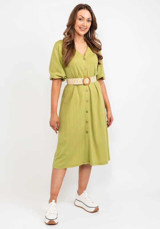 Tiffosi Selva Belted Midi Dress, Green