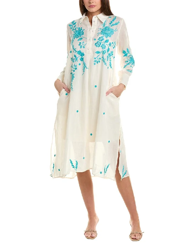 Johnny Was Embroidered Shirtdress