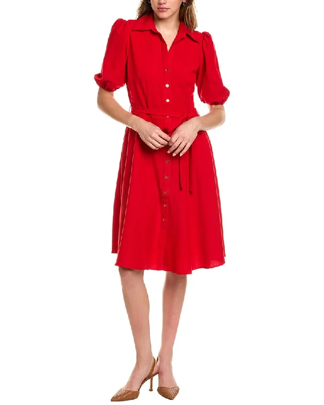 Sharagano Puff Sleeve Shirtdress