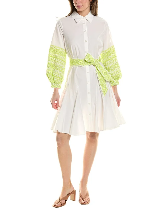 Teri Jon by Rickie Freeman Embroidered Shirtdress