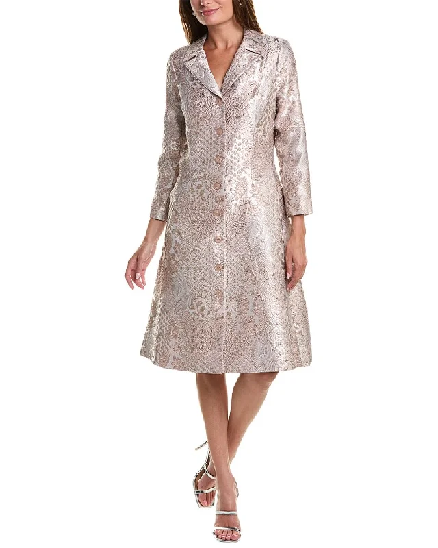 Teri Jon by Rickie Freeman Metallic Jacquard Shirtdress